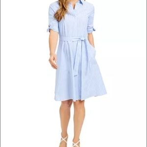 Calvin Klein White and Blue striped dress